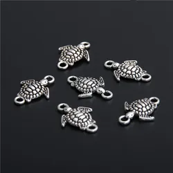 40pcs Silver Color Color Small turtle shape connector High Quality DIY Handmade Accessories For Jewelry For Women Men A2773