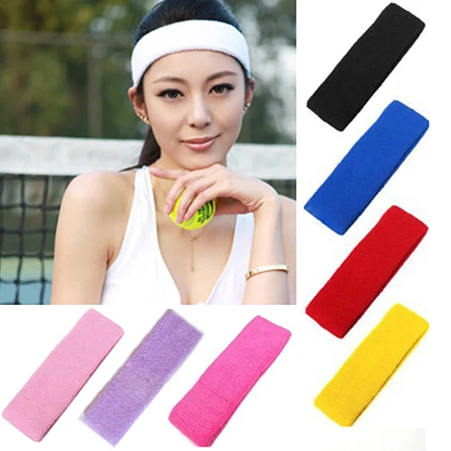 1Pc Women/Men Cotton Sweatband Headband Sport Yoga Gym Running Stretch Hair Head Band Cycling Wide Head Prevent Sweat Band