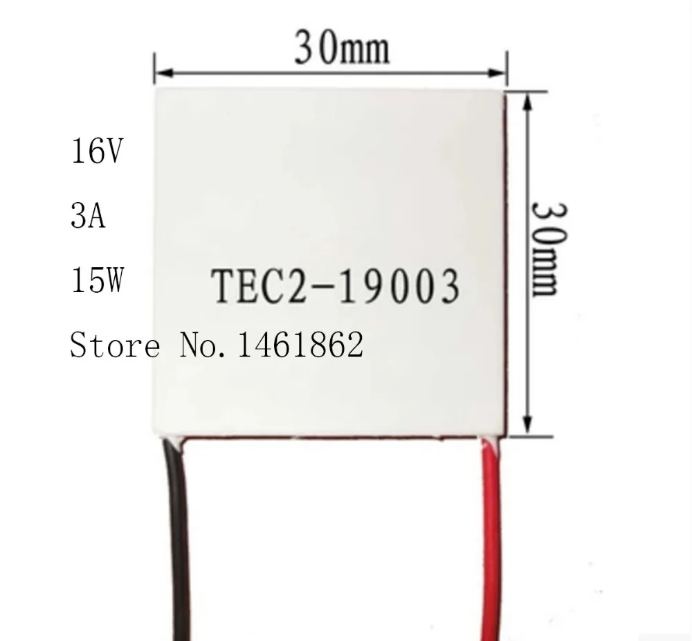 TEC2-19003 3A 16 V 15 W 30*30 MM podwójna warstwa produkty półprzewodnikowe układ chłodzenia temperatura 80 stopni chłodnicy elektronicznych komponentów