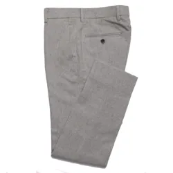 Pantalones de franela a la moda para hombre, pantalones ajustados de negocios, a medida, cálidos, de lana, gris