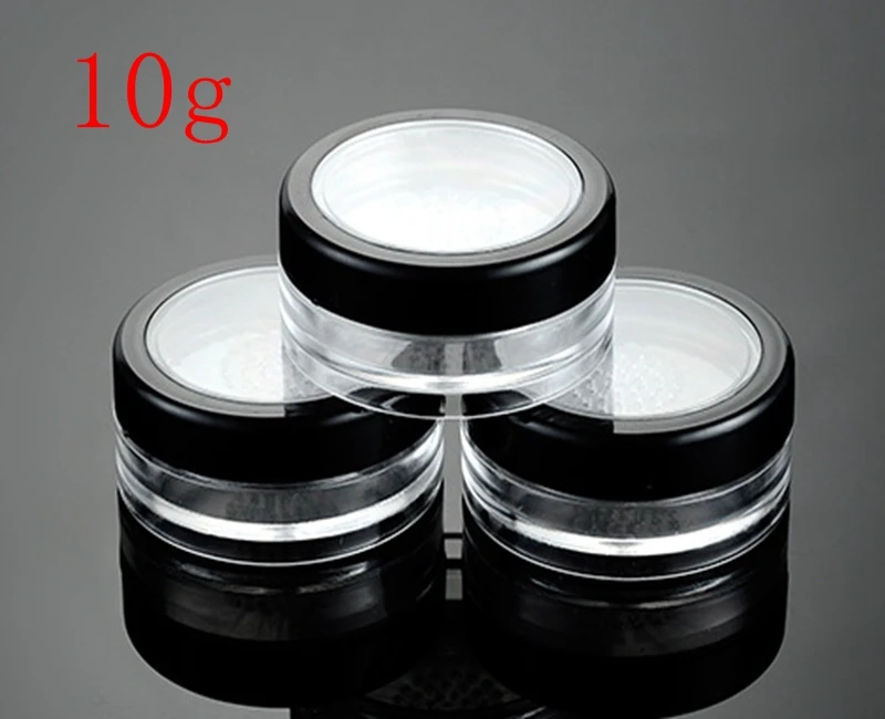 1500pcs/lot 10g Loose powder jar with rotating sifter isolation box Empty powder container tins cosmetic makeup powder puff box