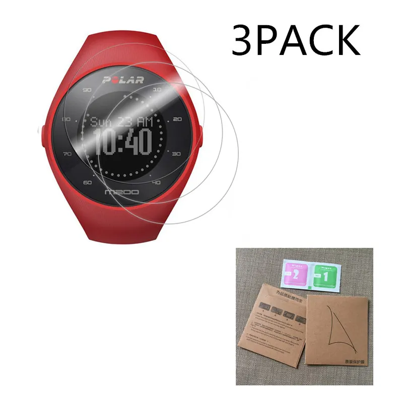 3Pack For Polar M200 7H Nano Explosion-proof Screen Protector High Definition GPS Running Smart Watch Anti-shock LCD Guard Film