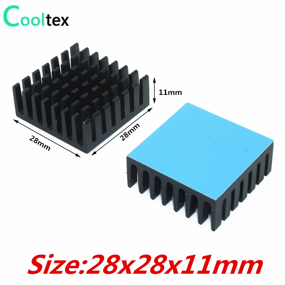 28x28mm Aluminum Heatsink Heat Sink Radiator For Electronic Chip integrated circuit Cooling cooler With Thermal Conductive Tape