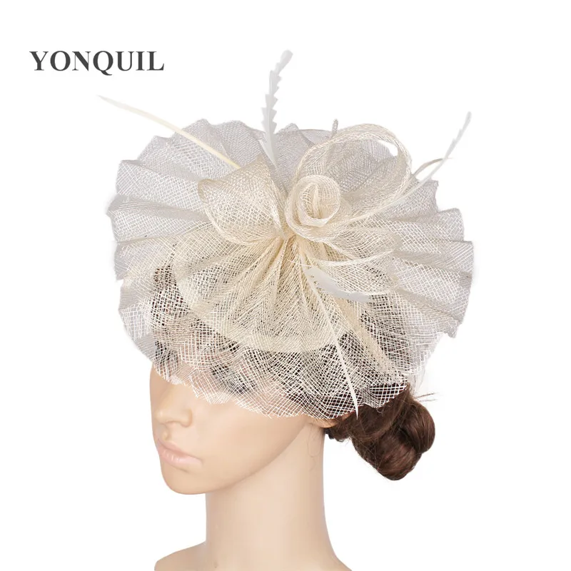 Elegant Women Sinamay Fascinator Fashion Headwear Wedding Hair Accessories Nice Race Hat For Ladies Chic Headdress MYQ116