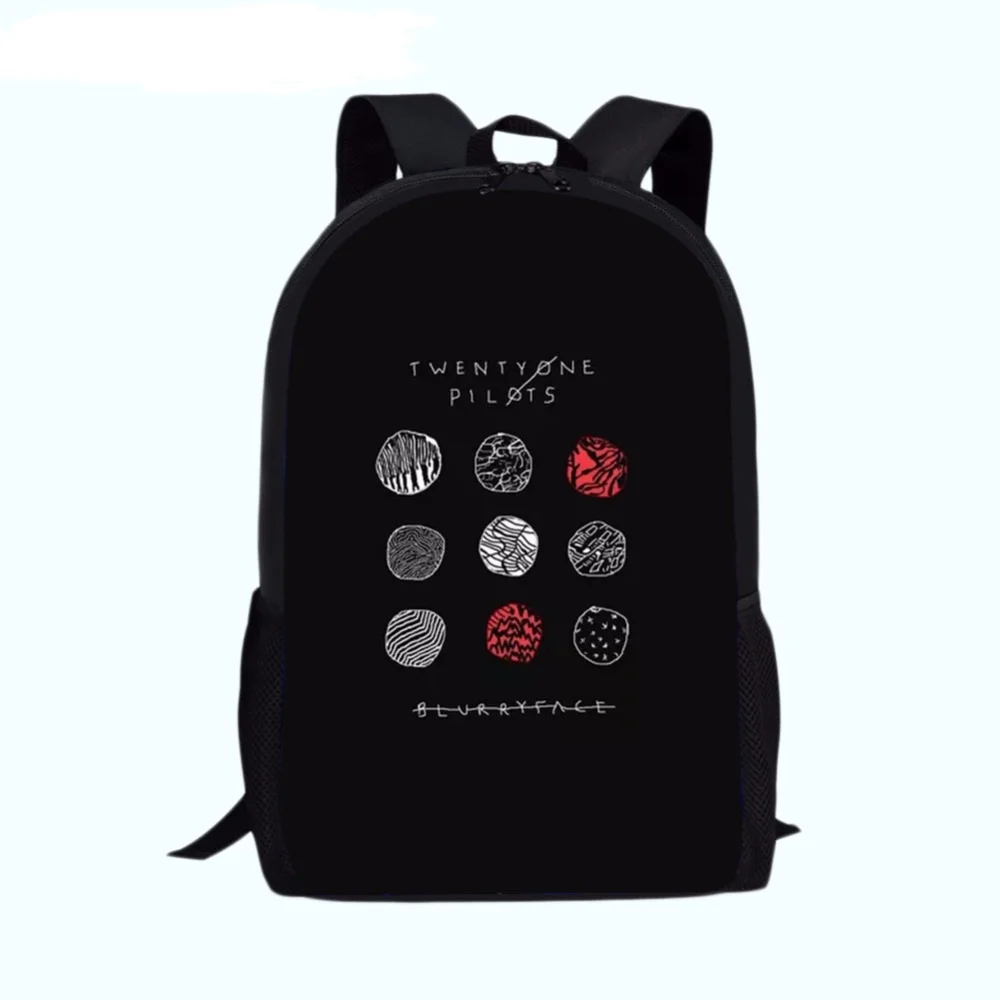 School Bags Twenty one pilots Backpacks rucksack black plecak Teenager Boys Girls Orthopedic Satchel wholesaleKids Bagpack