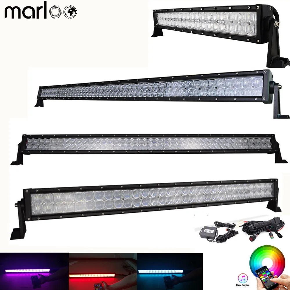 

Car 5D RGB 22 32 42 50 52 inch LED Work Light Bar 120W 180W 240W 288W 300W Bluetooth App Control Music Flash Multicolor Led Bar