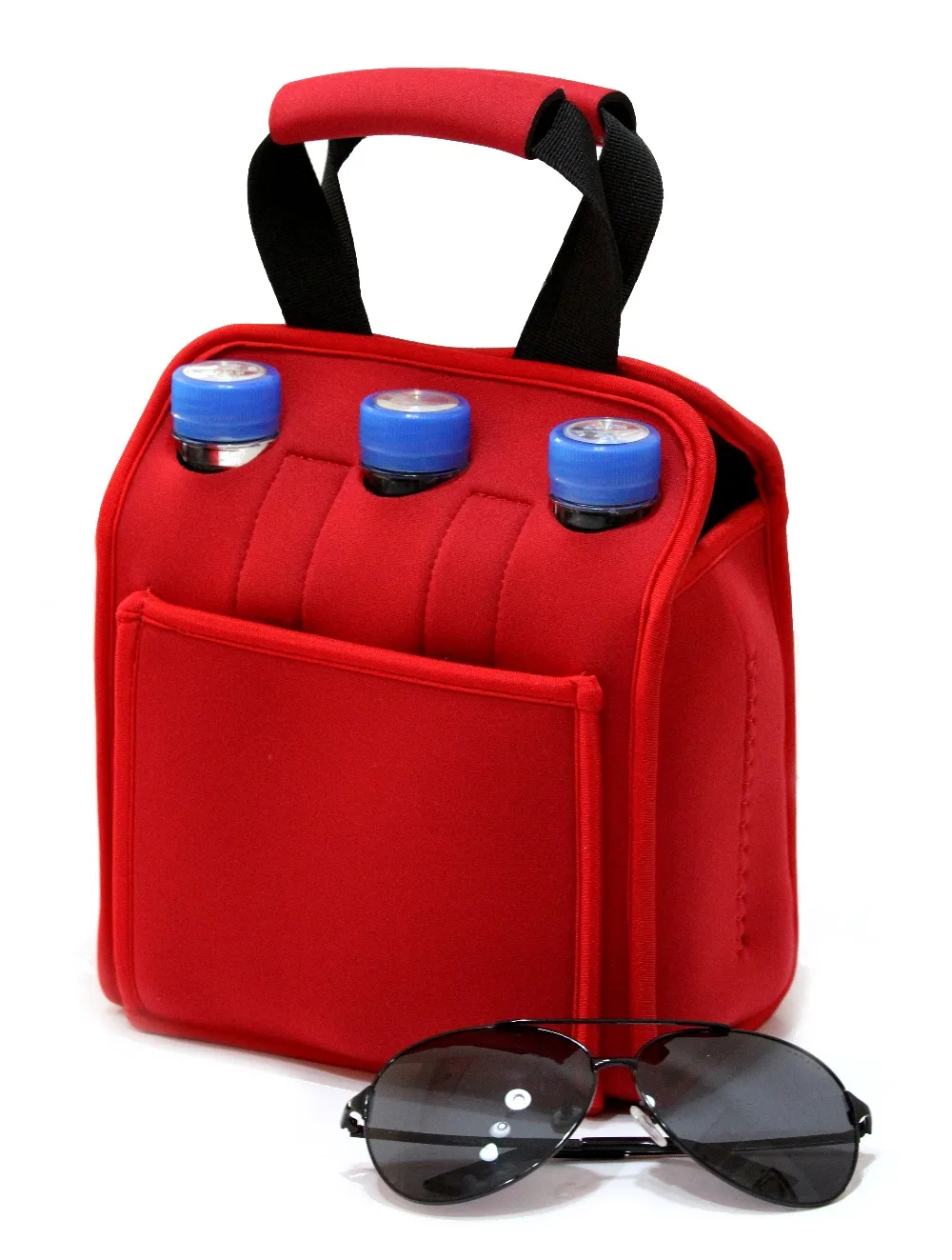 Neoprene insulated six pack beer cooler bag