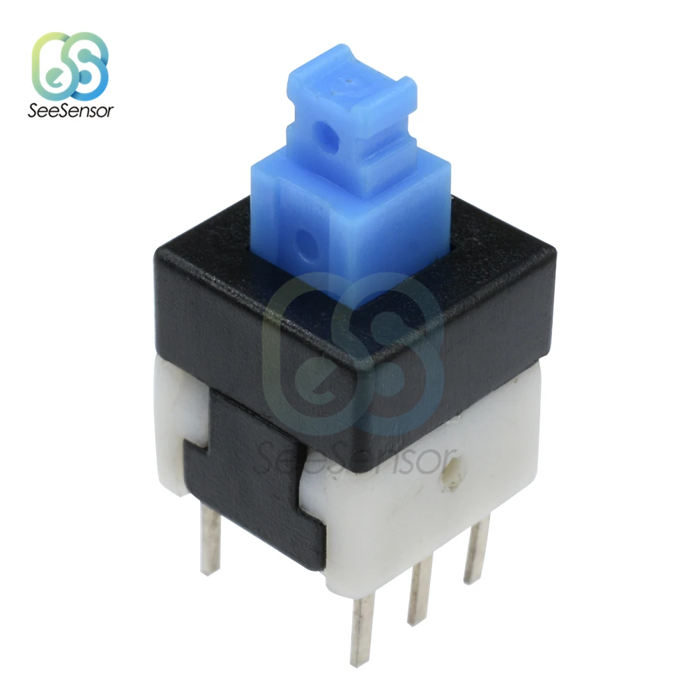 10pcs quadrato 8x8mm 6 Pin DPDT Mini pulsante interruttore autobloccante interruttore multimetro G64 8*8mm