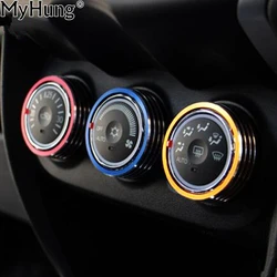 Car-styling For Mitsubishi ASX 2011 To 2013 Air Conditioning Switch AC Knob Heat Control Decoration Frame Trim Ring 3pcs Per Set