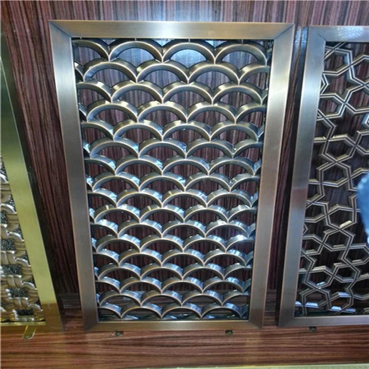 customized laser hollow partition  rose gold Mirror surface stainless steel screen