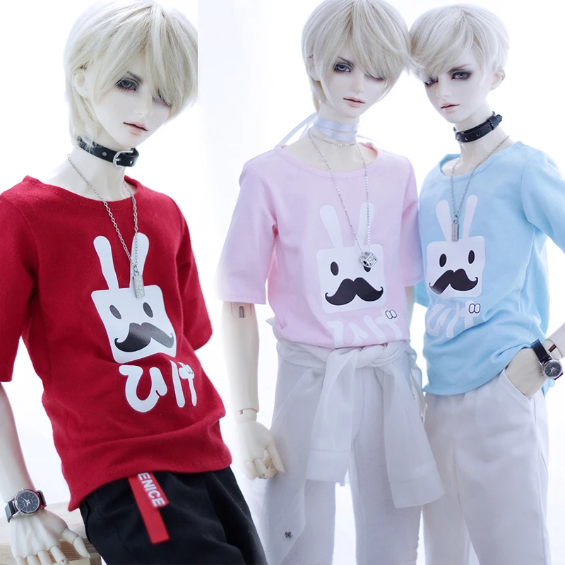 

NEW BJD Doll Clothes 1/3 1/4 Uncle SD DD MSD Doll Red/Pink/Blue rabbit Everyday T-shirt /Tops