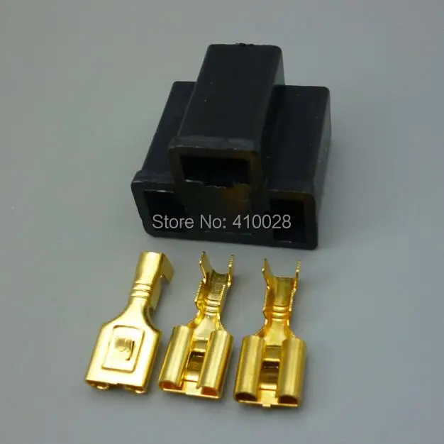 Shhworldsea 5/10/50/100 set 3pin 7.8mm Mobil Sepeda Motor H4/HB2/9003 Bulb DIY Perempuan Konektor Adaptor Cepat Terminal Plug