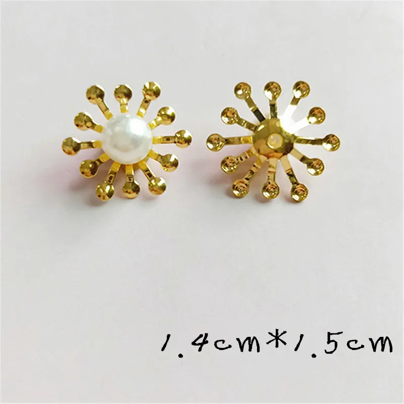 10 pcs/lot Alloy Creative Gold Pearls Rhinestone Buttons Ornaments Earrings Choker Hair DIY Jewelry Accessories Handmade