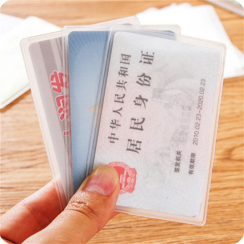 Fundas transparentes de PVC esmeriladas para tarjetas de identificación, Fundas protectoras impermeables para billetes de viaje, 9,6x6cm, 10 Uds.