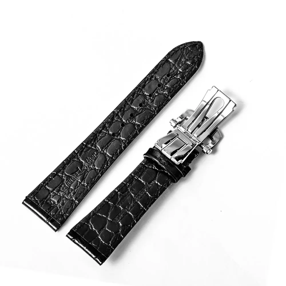 Reef Tiger/RT High Quality 22mm Genuine Calfskin Leather Strap with Deployment Buckle Durable Watch Band for Men