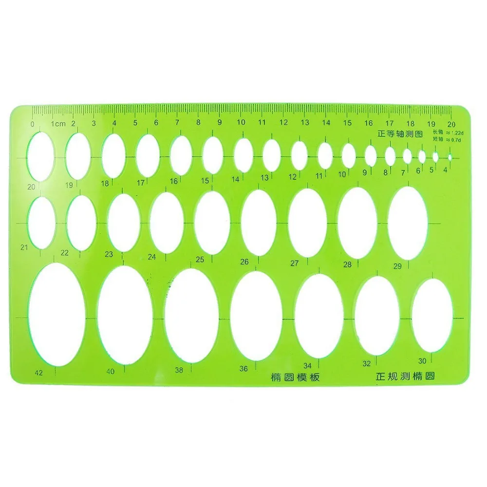 

Plastic Students Transperant Chart Oval Template Ruler Measurement Green