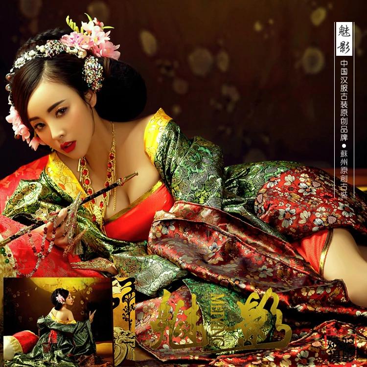 Mei Ying Gorgeous Elegant Princess เครื่องแต่งกาย Tang Empress Hanfu ความงามเครื่องแต่งกายผู้หญิงเครื่องแต่งกาย