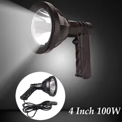 4 Inch 100W Automoblies Searchlight LED Projector Lamps Handheld Hunting light Fishing Outdoor Camping Lighting work lights