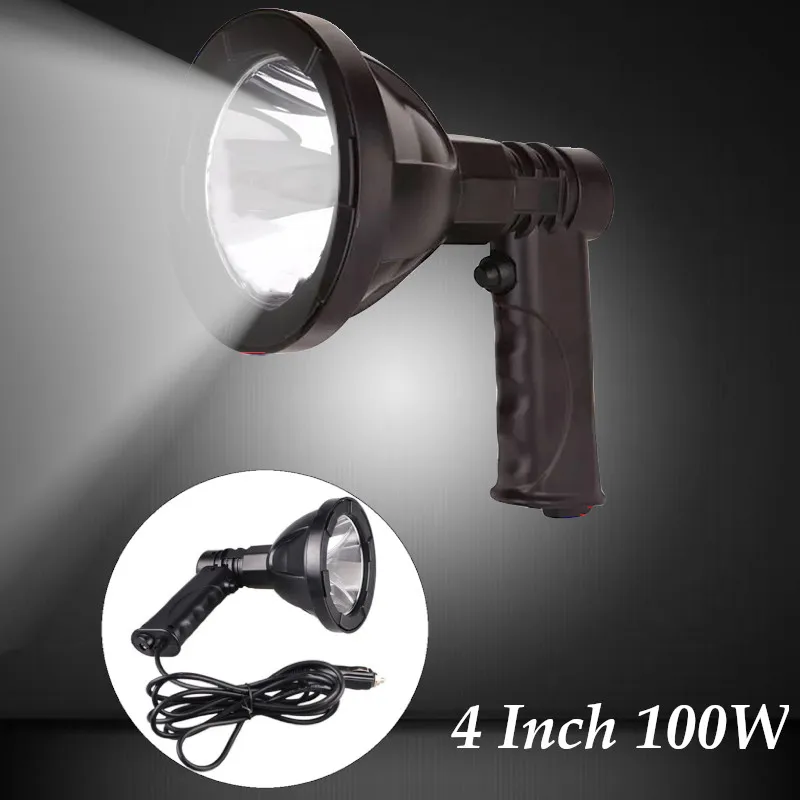 4 Inch 100W Automoblies Searchlight  LED Projector Lamps Handheld Hunting light Fishing Outdoor Camping Lighting work lights