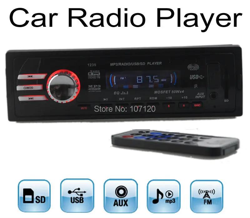 New 12V Car Stereo car Radio reciever MP3 stereo car Audio Player USB SD card MMC Port Car radios aux-in In Dash 1 DIN size