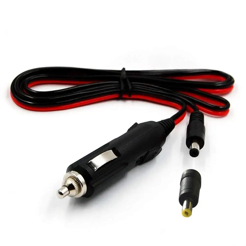 12-24V 4FT Car Cigarette Lighter Male Plug to DC 5.5mm x 2.1mm / 4.0mm x1.7mm Connector Cord for Portable DVD Player,Car,Truck