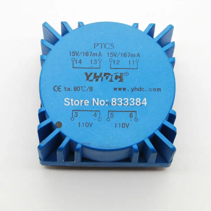 5VA Toroidal Transformers Audio Transformer Dual 110V 50/60HZ Out 15V