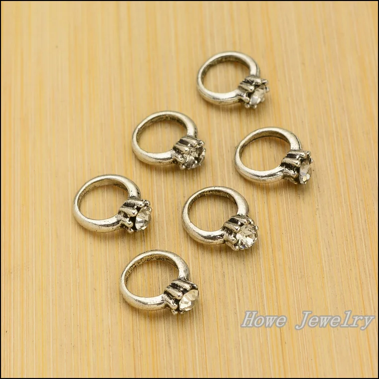 

120 pcs Vintage Charms Ring Pendant Antique silver Fit Bracelets Necklace DIY Metal Jewelry Making