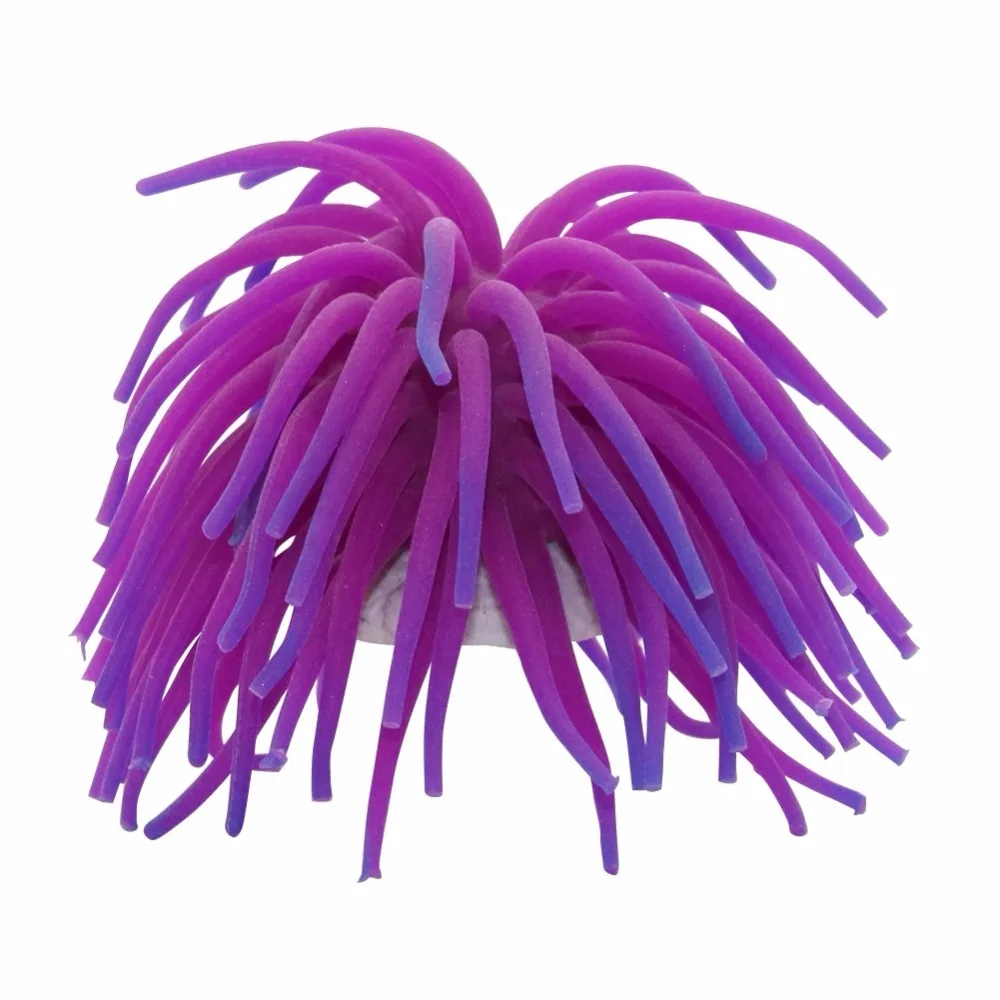 Aquarium Silicone High Simulation Artificial Fish Tank Fake Coral Plant Aquatic Sea Anemone Ornament Decoration Accessory