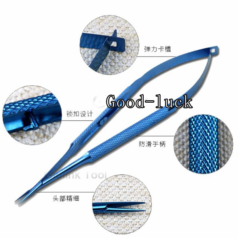 12.5cm 14cm 16cm Lock Needle Holder Ophthalmology Instrument Needle Holder Cosmetic Pin Clamp Titanium Tweezers Surgery Tools