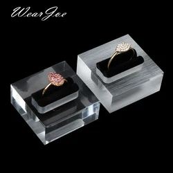 Anello di alta qualità Anello Del Basamento Del Display Supporto Del Vassoio Caso Solido Acrilico Perspex Bague Gioielli Vetrina Controsoffitto Finestra Organizzatore Rastrelliere