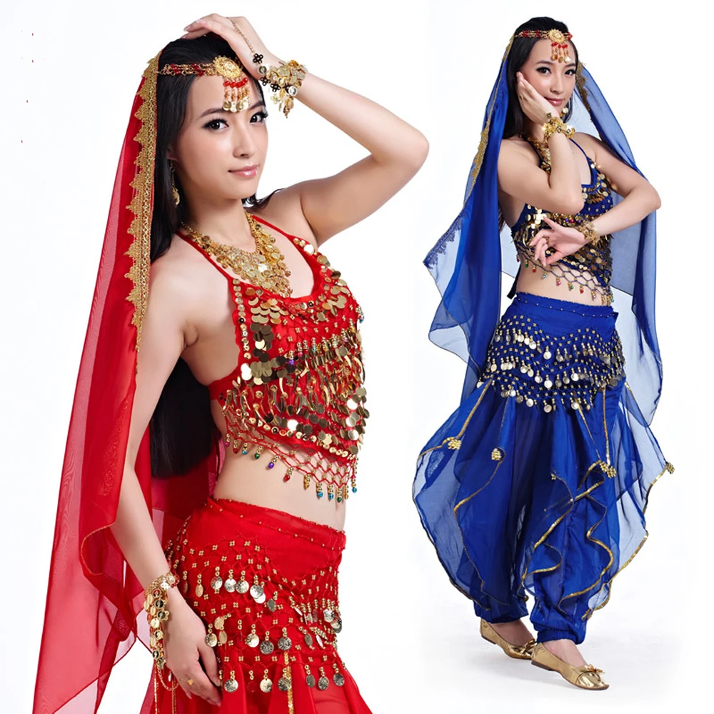 Wholesale adult indian Belly Dance Costumes Wear nice dancing woman Suits nice design set dress Top&Pants 12 colors in stock