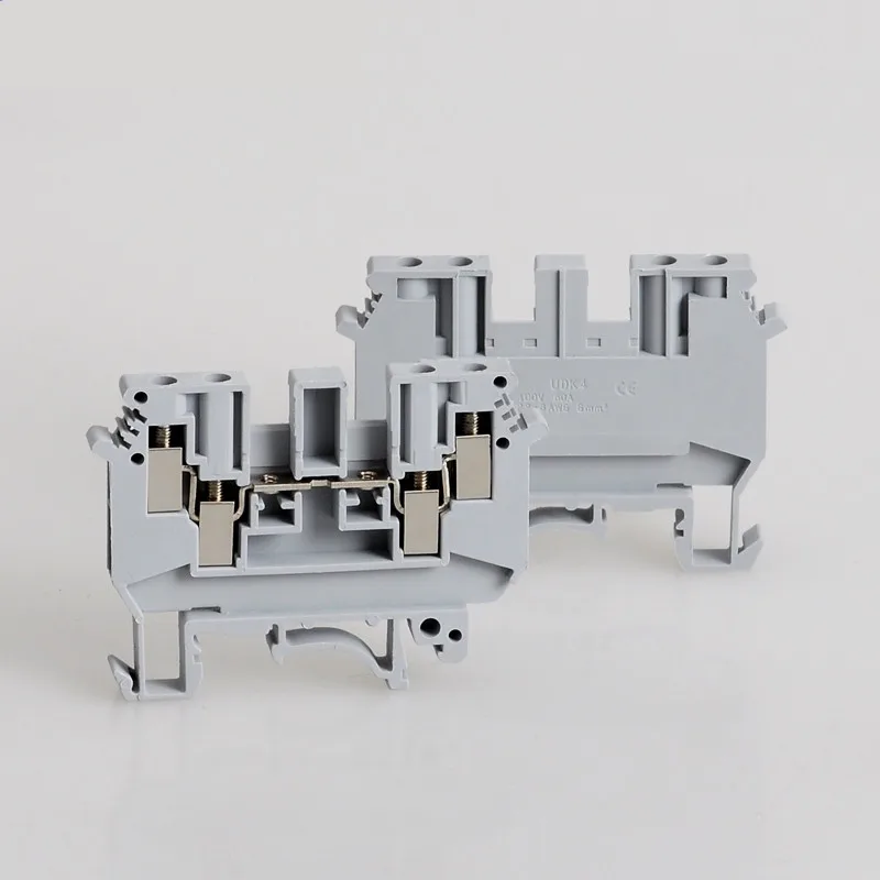 UDK4 d-ukk4 Double in Double out Din Rail Electrical Conductor Terminal Block Connector FREE SHIPPING