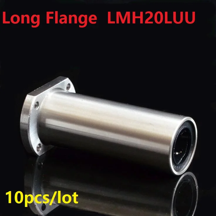 10pcs/lot LMH20LUU 20mm 20*32*80mm long type Oval Flange linear motion ball bearings bushings CNC parts 20x32x80mm