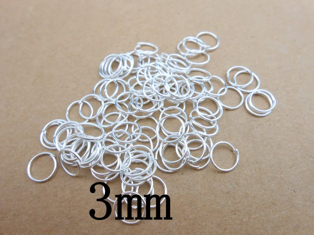 

Free shipping 3MM 2000pcs Sterling Silver Open Jump Ring Silver Components DIY Jewelry 925 silver findings opening rings