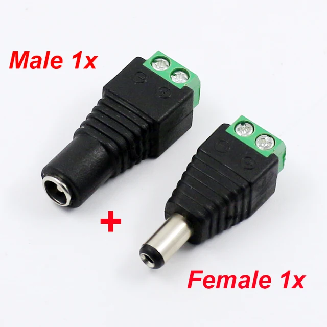 ATORCH DC 12V 5.5mm moc wtyczka Jack mężczyzn i kobiet wymienny zacisk blok 2.1mm złącze adaptera