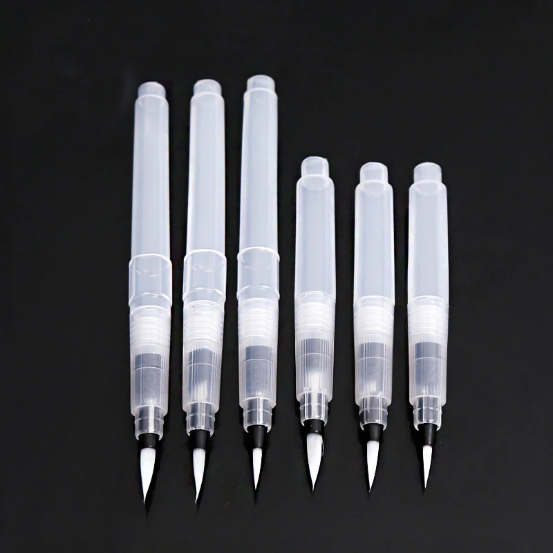 6Pcs/set Large Capacity Water Watercolor Art Marker Paint Brush Nylon Hair Painting Brush Waterbrush For Calligraphy Drawing Pen