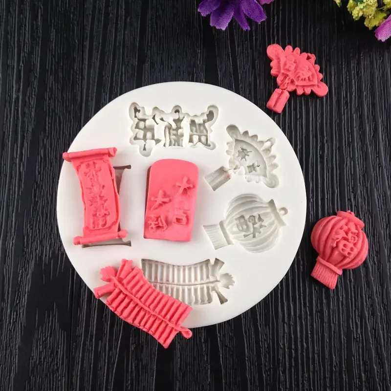 Liquid sugar molds, Chinese silica gel mold, firecrackers, fortune lanterns, Fortune Cat, silicone rubber mold WMJ-581