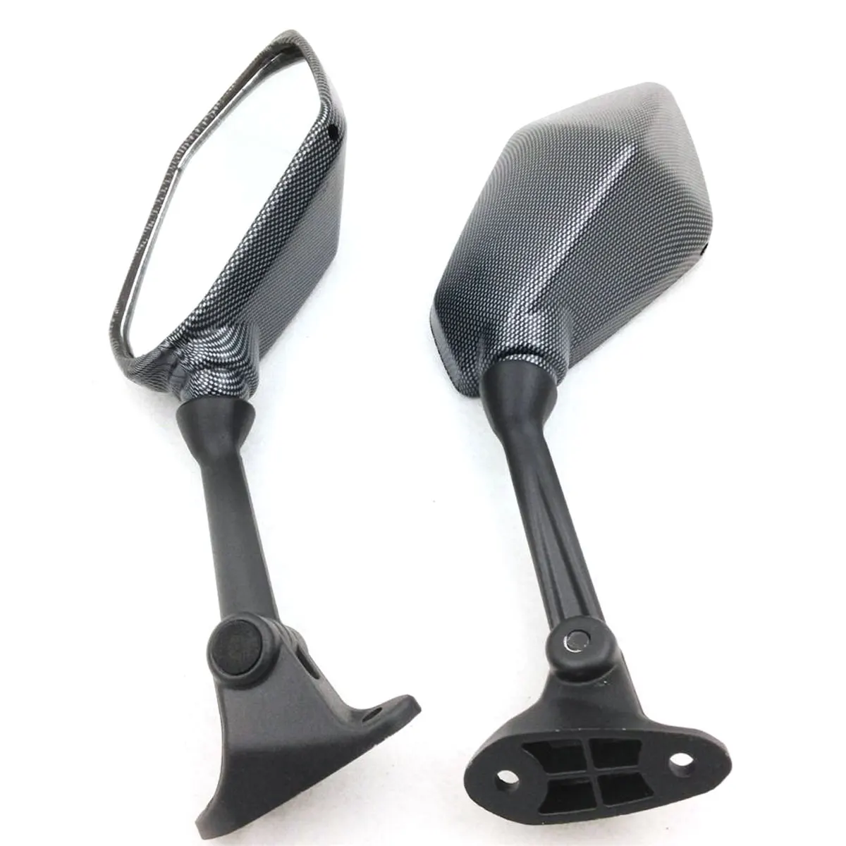 Motorcycle Side Rearview Mirrors For 2009-2012 10 11 Kawasaki NINJA ZX6R ZX636 2010 2011 Black / Carbon