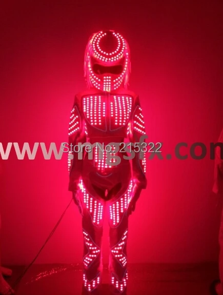 Womens LED Light Up Dance Costume Sexy LED Light Robot Suit Female Luminous Jacket