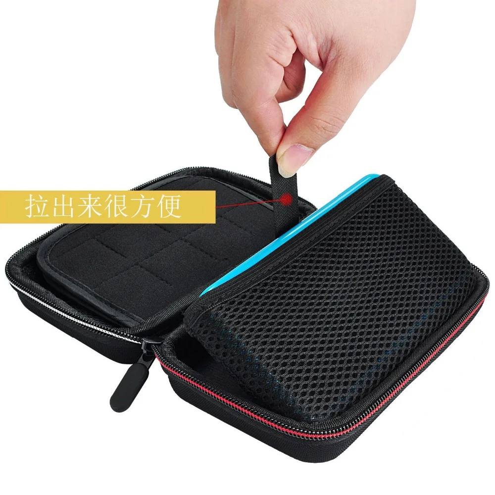 For Nintend NEW 3DS LL/XL Large Hard Pouch Carrying Travel Shell Case Bag Pocket W/ Game Cartridge Case Holder Fit Wall Charger