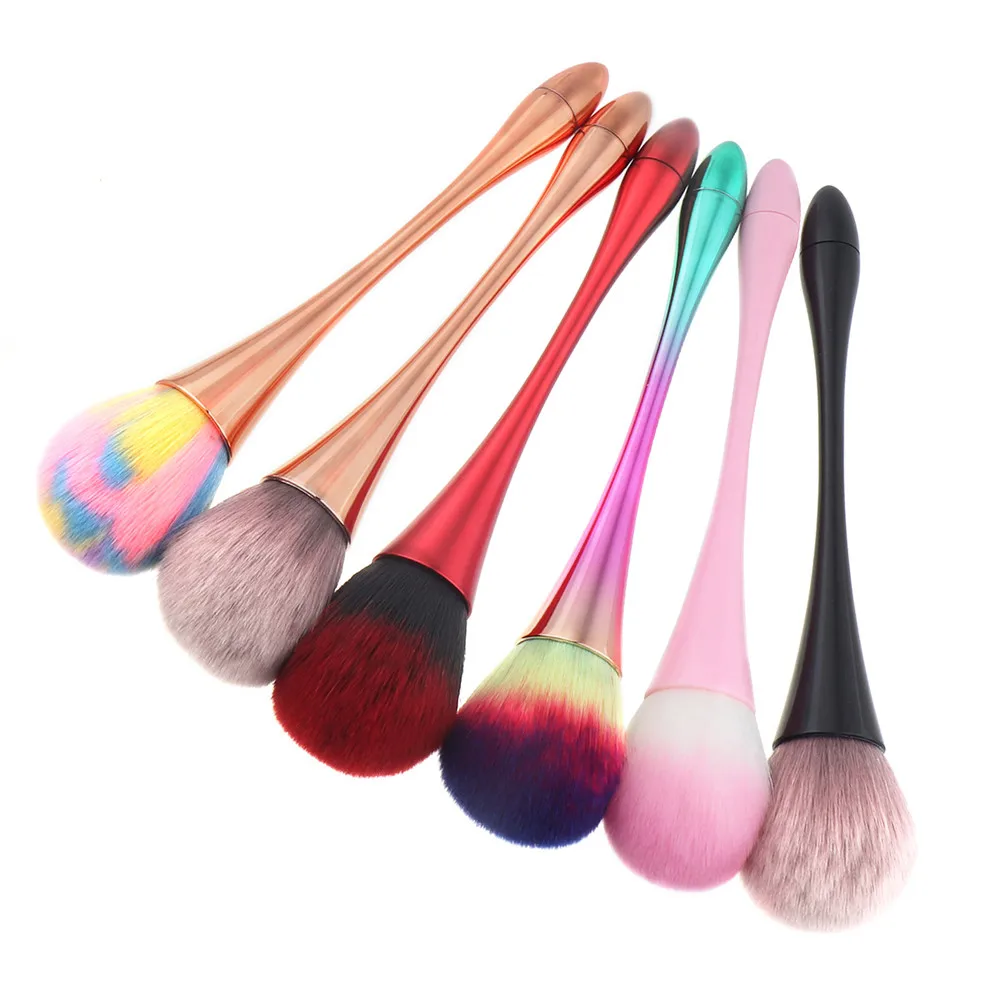 Escova De Pó De Tamanho Grande Com Alça De Metal, Forma De Chama, Blush, Corretivo, Highlighter, Escova De Maquiagem, Drop Shipping