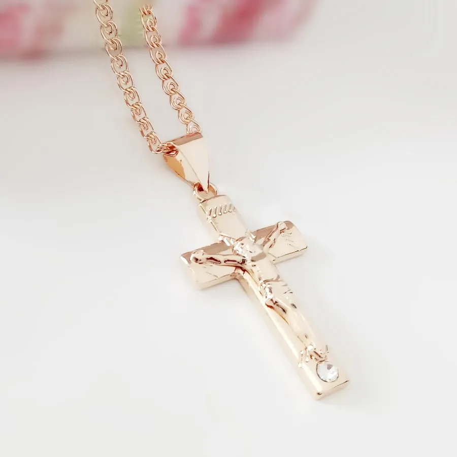 

Women Pendant Religious Jewelry Traditional Design 585 Rose Gold Color Orthodox Necklace Pendants