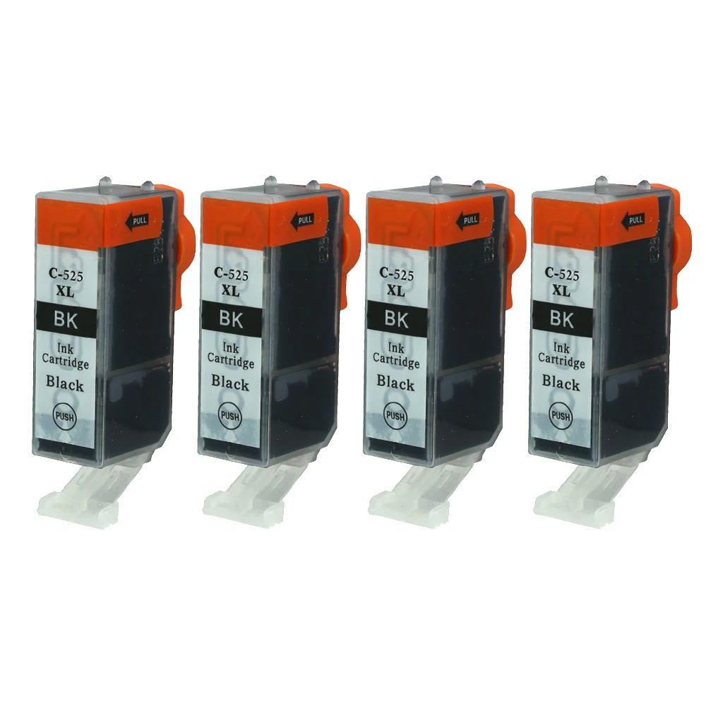 4PK PGI-525 Large Black Ink Cartrdige For Canon IX6500 IX6550 MX715 MX882 MX885 MX895 IP4800 IP4850 IP4900 IP4950 IP6500 IP6550