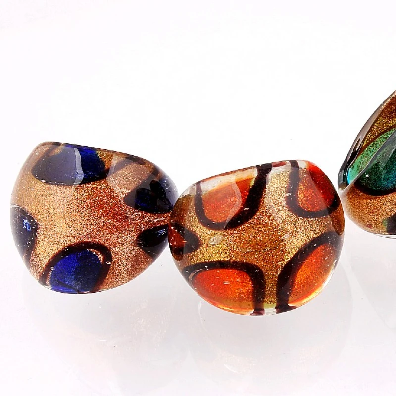QianBei Wholesale Mixed 12pcs Fashion Handmade Colorful Murano Glass Rings For Women Men Jewelry Gifts