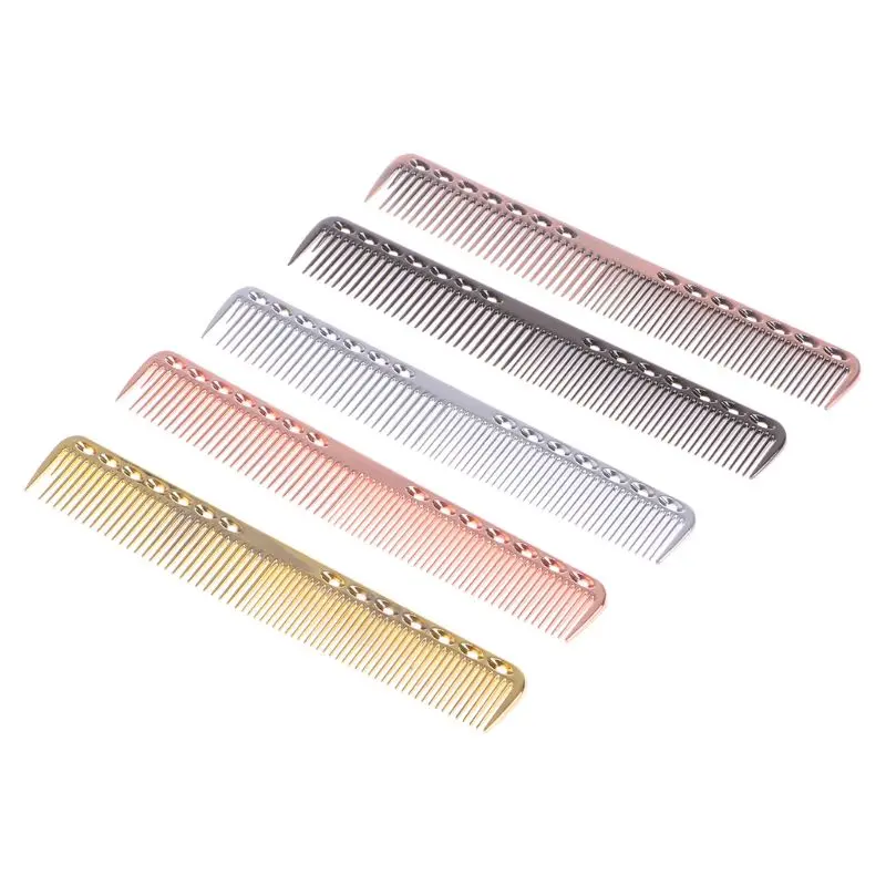 Stainless Steel Metal Barber Comb Professional Hairdressing Salon Combs Detangling Hair Cutting Tools for Men And Women