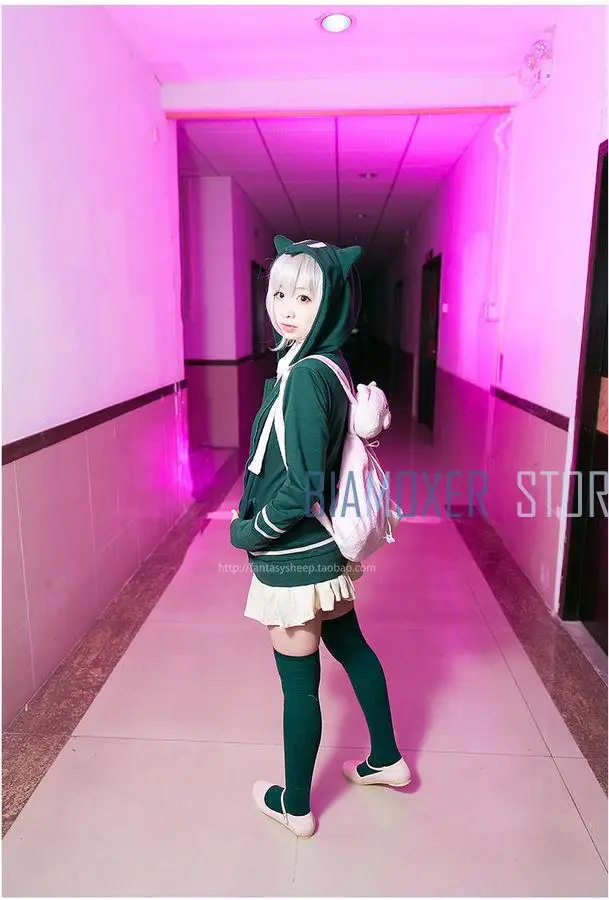 Danganronpa Nanami ChiaKi Girls Lolita Pink Cat Shoulder Bag Backpack Cosplay Accessories Prop