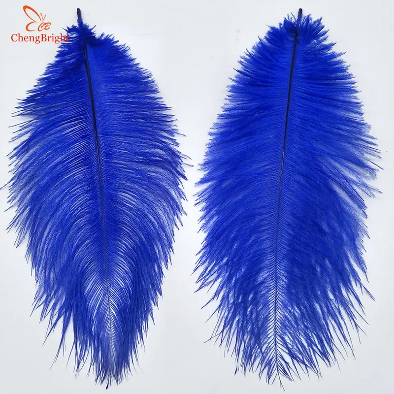 

ChengBright 500Pcs/Lot Royal blue Ostrich Feathers For Crafts 15-70CM Carnival Costumes Party Home Wedding Decorations Plumes