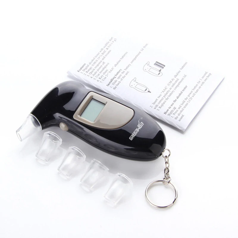 

20pcs / greenwon Free Shipping Key Chain Professional Alcohol Tester Digital Breathalyzer Alcohol tester