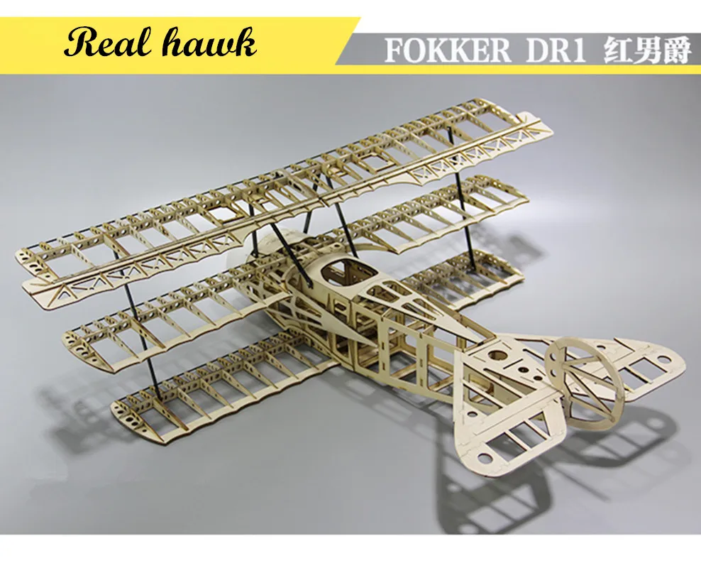 RC AirPlanes Laser Cut Balsa Wood DIY Airplane Kit FOKKER DR1 Frame Wingspan 1000mm Model Building Kit