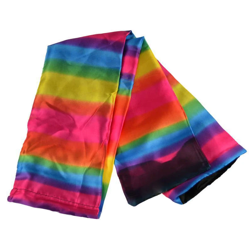 Change Color Scarf Magic tricks Black To Rainbow Silk Streame Magic Tricks magia Props Funny stage Close Up Magie Toys